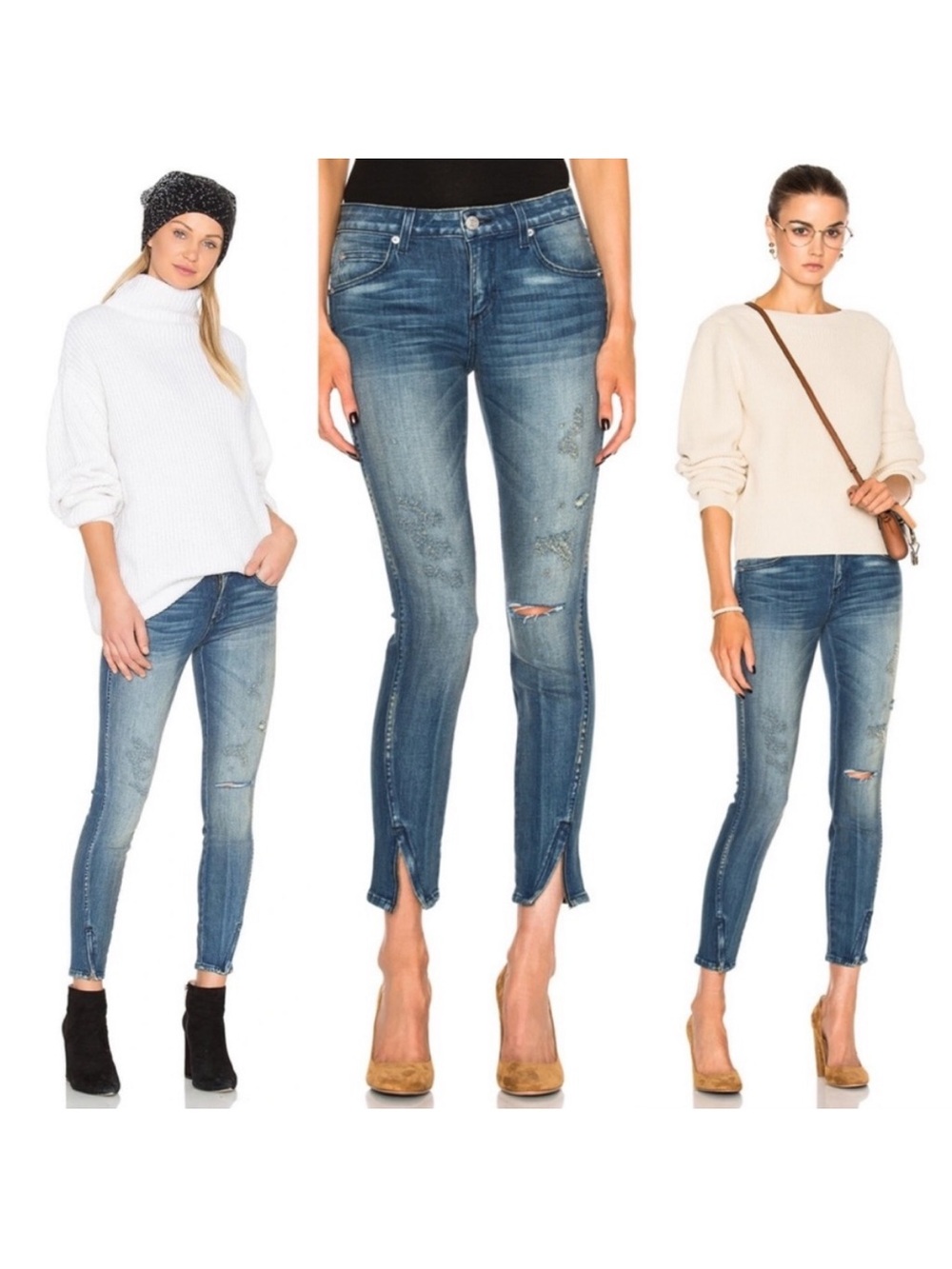 AMO Twisted Zip in Dive Bar Destroy Blue Jeans Women’s 27